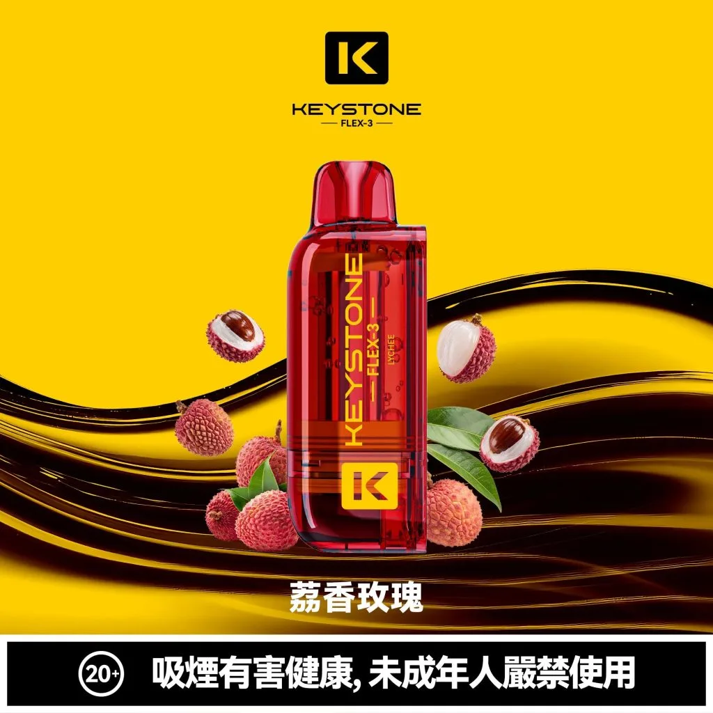 【買一盒煙彈送主機】KEYSTONE FLEX-3 鑰石 25000口拋棄式電子煙 15ml透明可視油艙 22W/28W/40W三段功率調節 3%尼古丁鹽 Mesh網狀芯 1100mAh大容量電池 支援Type-C充電 台灣現貨秒發:圖片 7