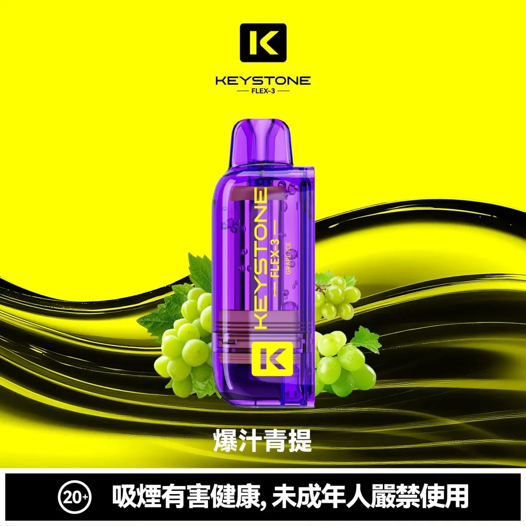 【買一盒煙彈送主機】KEYSTONE FLEX-3 鑰石 25000口拋棄式電子煙 15ml透明可視油艙 22W/28W/40W三段功率調節 3%尼古丁鹽 Mesh網狀芯 1100mAh大容量電池 支援Type-C充電 台灣現貨秒發:圖片 14