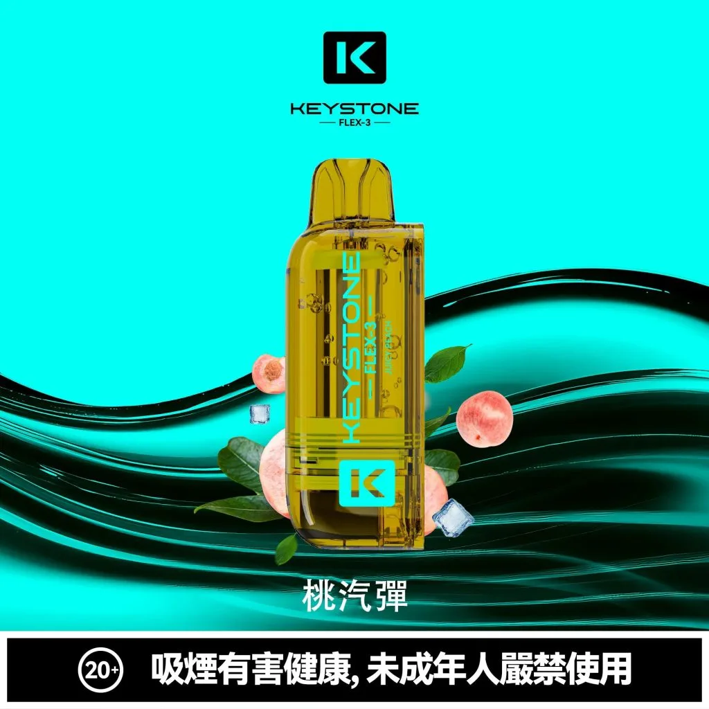 【買一盒煙彈送主機】KEYSTONE FLEX-3 鑰石 25000口拋棄式電子煙 15ml透明可視油艙 22W/28W/40W三段功率調節 3%尼古丁鹽 Mesh網狀芯 1100mAh大容量電池 支援Type-C充電 台灣現貨秒發:圖片 11