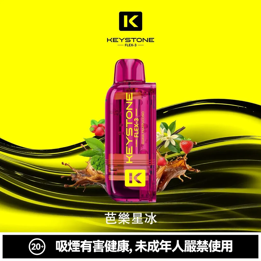 【買一盒煙彈送主機】KEYSTONE FLEX-3 鑰石 25000口拋棄式電子煙 15ml透明可視油艙 22W/28W/40W三段功率調節 3%尼古丁鹽 Mesh網狀芯 1100mAh大容量電池 支援Type-C充電 台灣現貨秒發:圖片 12